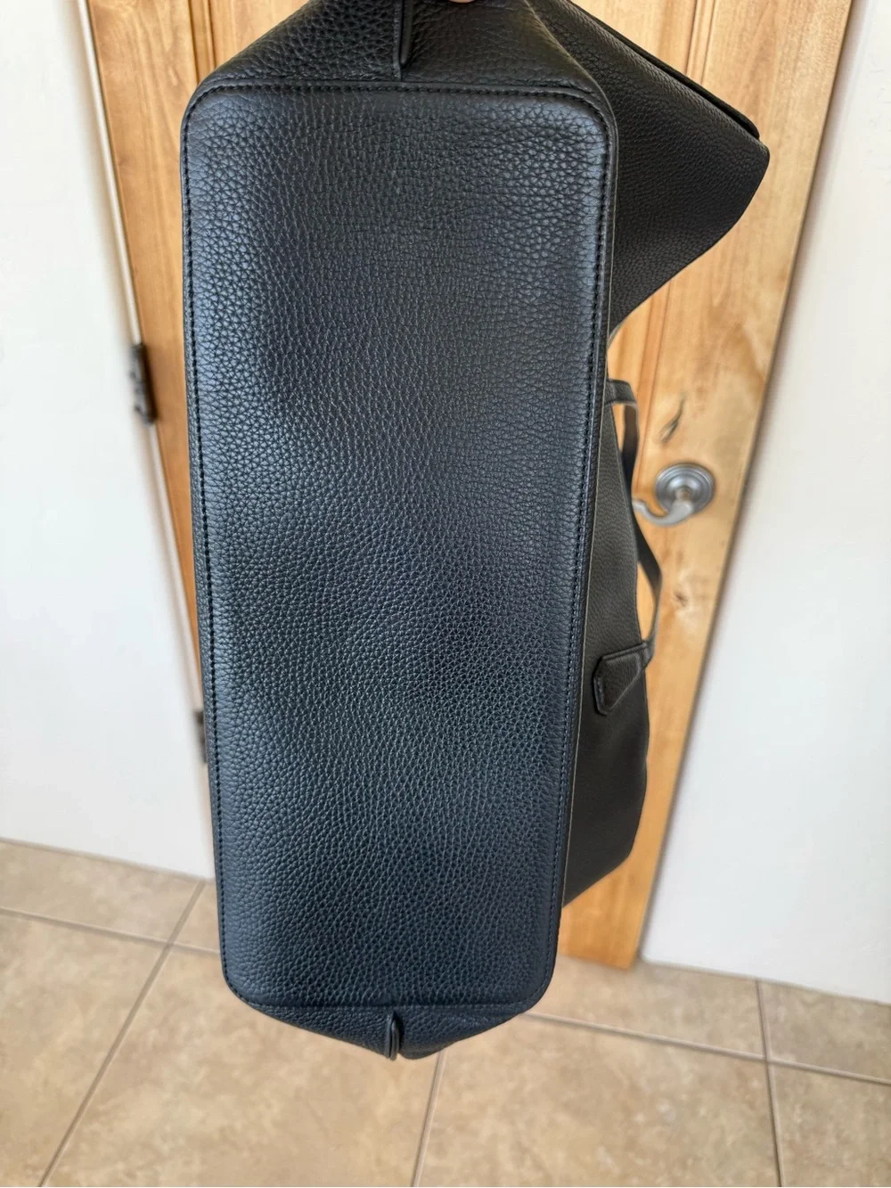 Tory Burch Black Pebbled Leather Tote